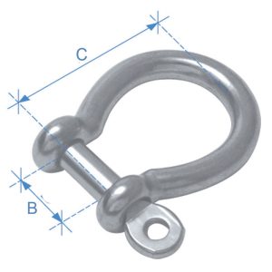 ANCHOR SHACKLE TYPE AISI 316, DIAM 4MM